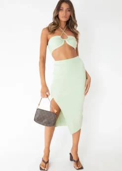 Women Gingham & Heels Knit Bottoms>High Spirits Knit Midi Skirt