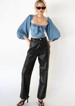 Women Gingham & Heels Crops>Inari Off The Shoulder Crop