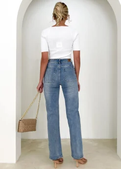 Women Gingham & Heels Jeans><noscript><img width=