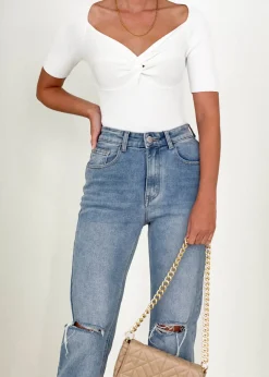 Women Gingham & Heels Jeans><noscript><img width=