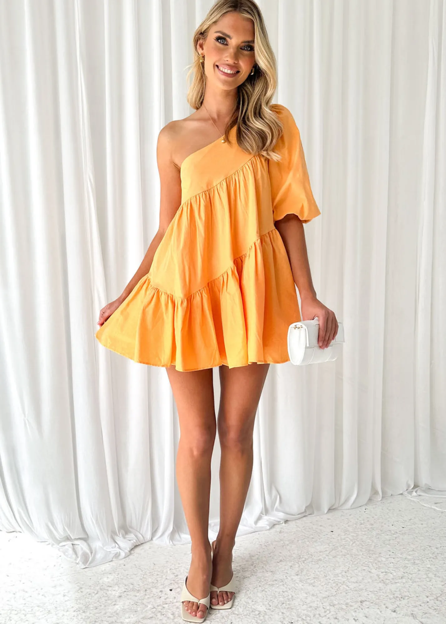 Women Gingham & Heels Short>Isolde One Shoulder Dress