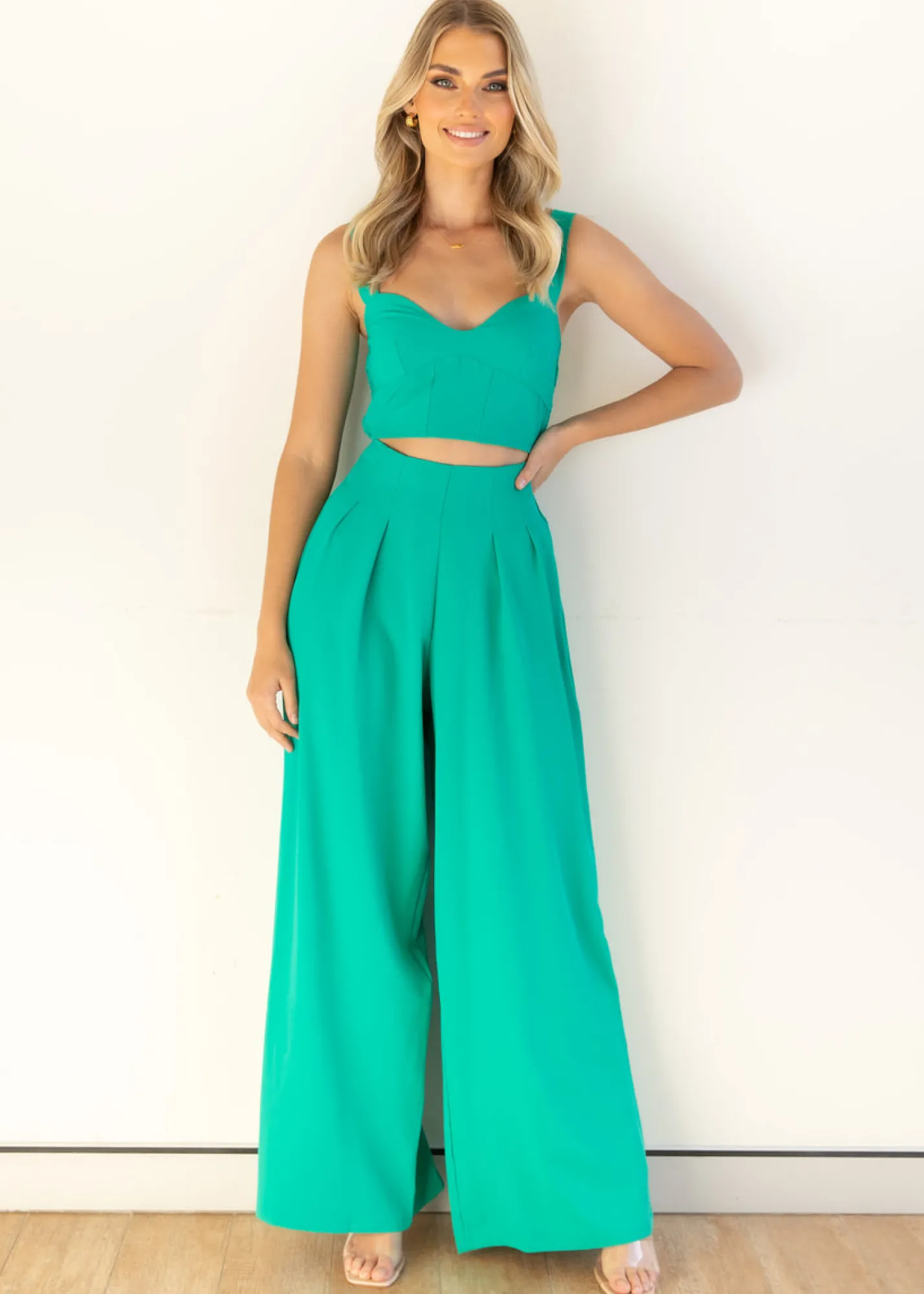 Women Gingham & Heels Pants>Izzie Wide Leg Pants