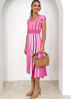 Women Gingham & Heels Knit Dresses><noscript><img width=
