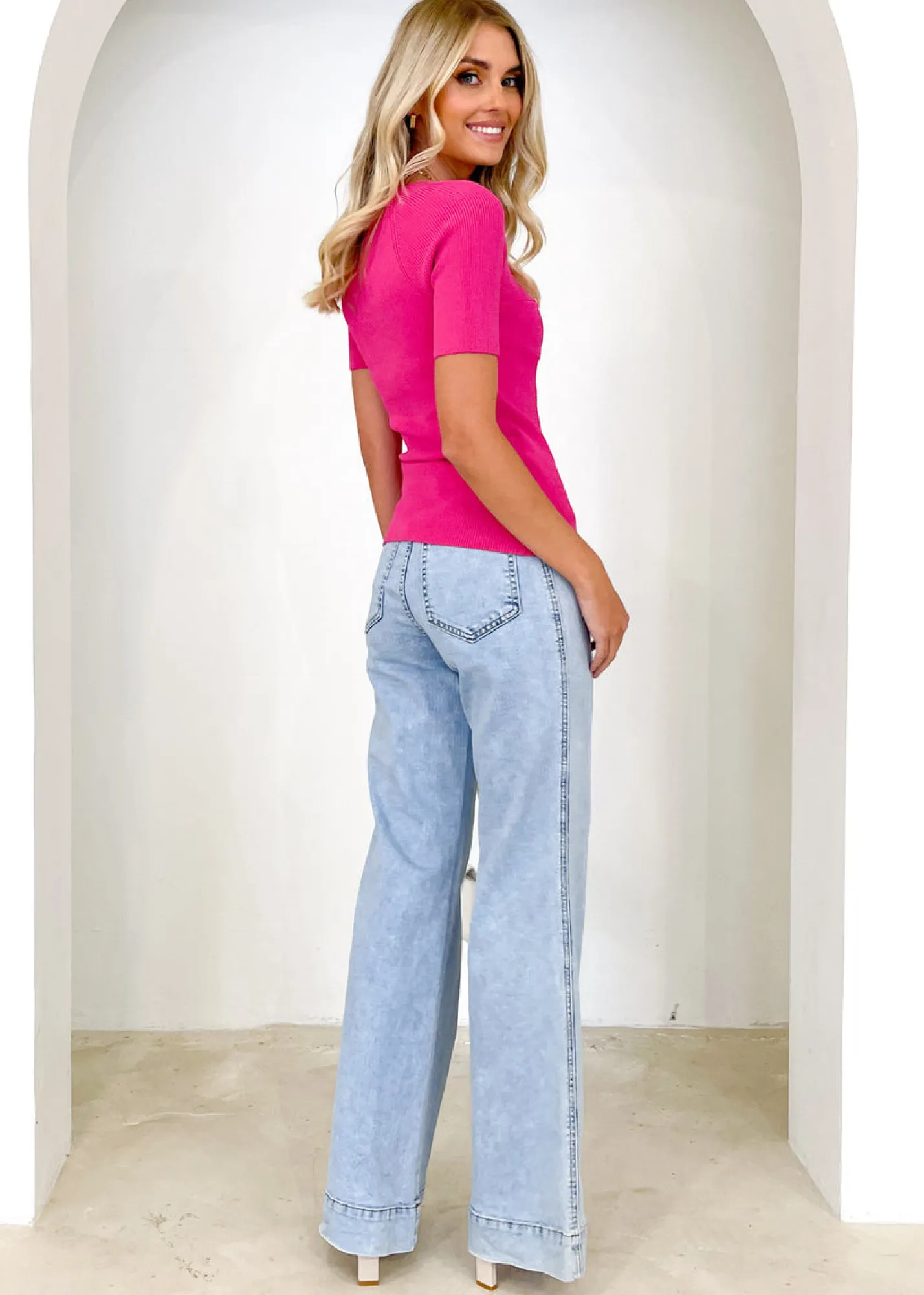 Women Gingham & Heels Basic Tops>Jannia Knit Top