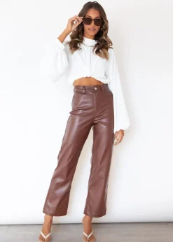 Women Gingham & Heels Pants>Jordan Leather Look Pants