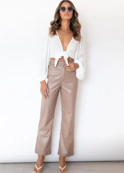 Women Gingham & Heels Pants>Jordan Leather Look Pants