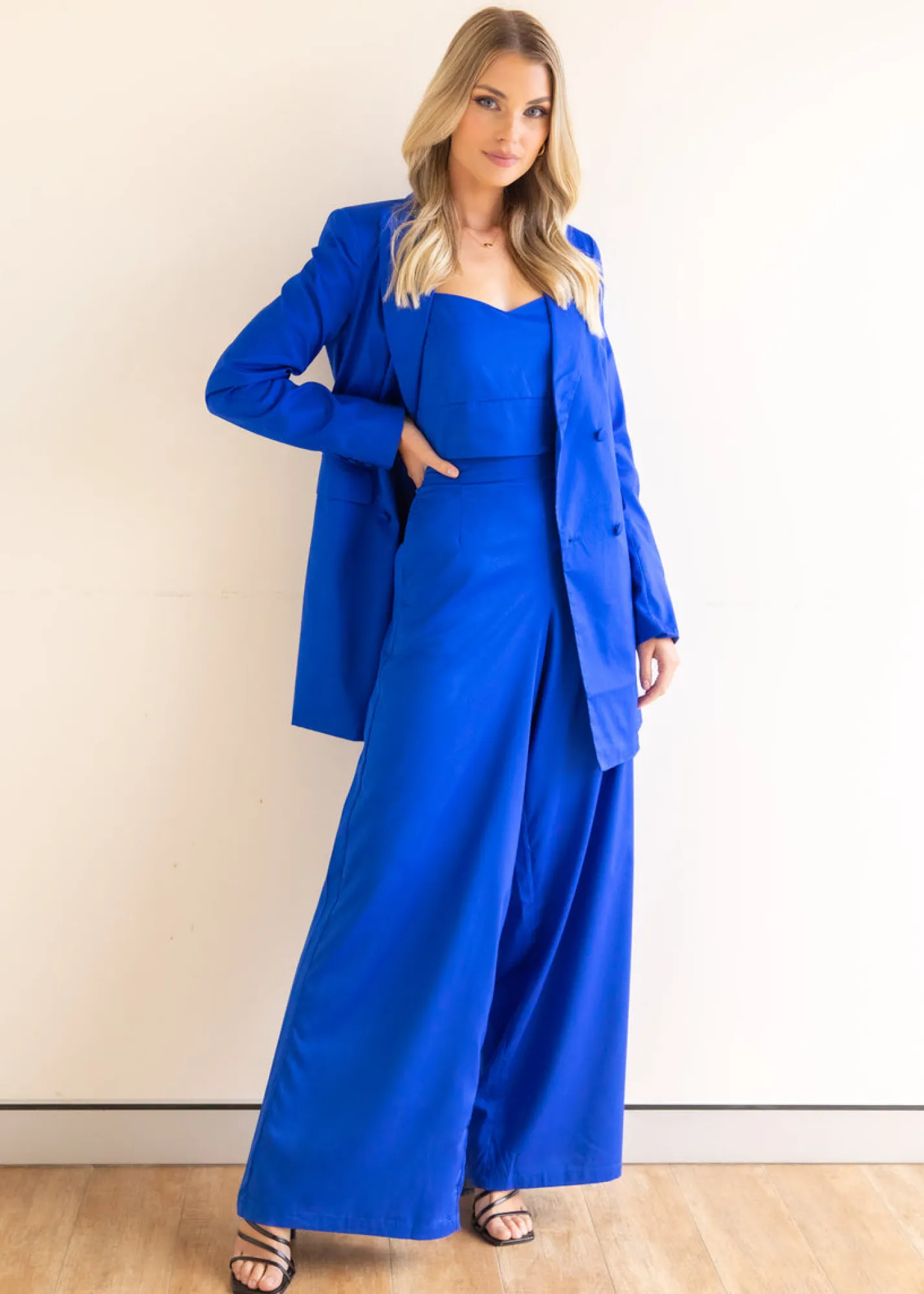Women Gingham & Heels Sets>Juster Blazer