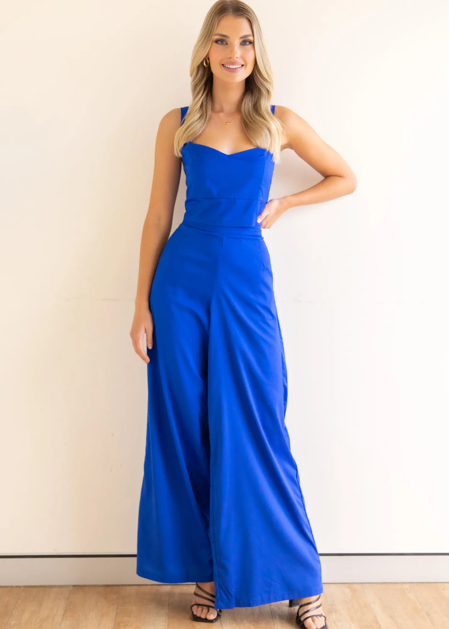 Women Gingham & Heels Sets>Juster Wide Leg Pants
