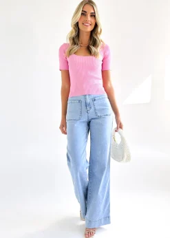 Women Gingham & Heels Knit Tops><noscript><img width=