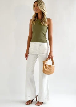 Women Gingham & Heels Basic Tops><noscript><img width=