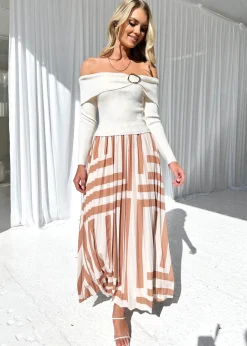 Women Gingham & Heels Knit Tops>Kana Off Shoulder Knit Top