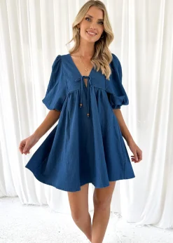 Women Gingham & Heels Short>Keeran Denim Dress