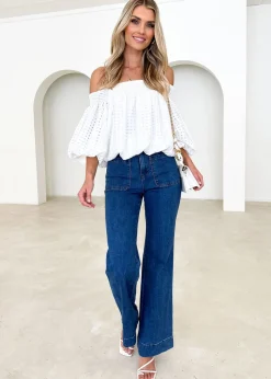 Women Gingham & Heels Off The Shoulder>Keke Off Shoulder Blouse