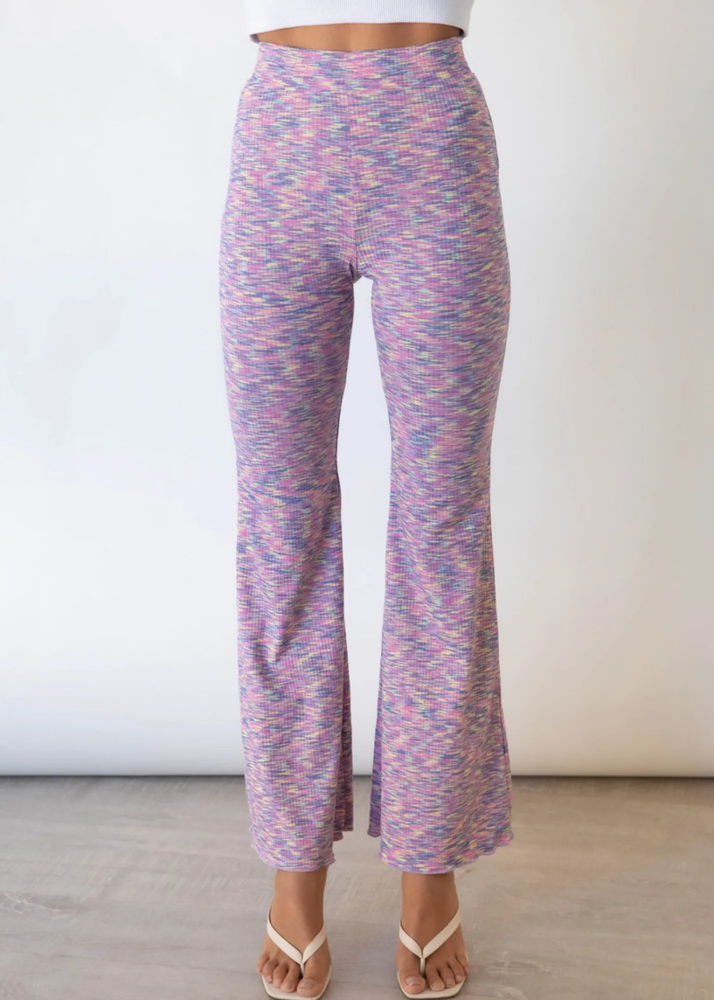 Women Gingham & Heels Pants>Kiah Knit Flare Pants