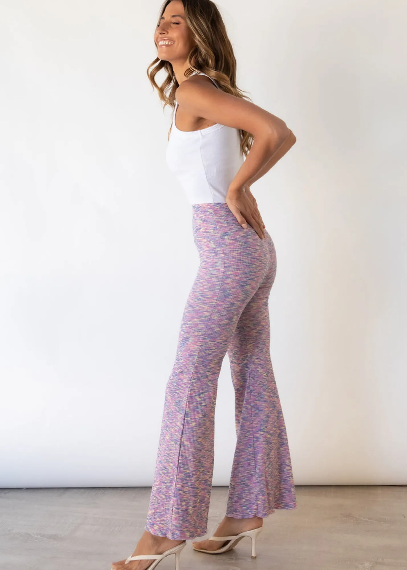 Women Gingham & Heels Pants>Kiah Knit Flare Pants