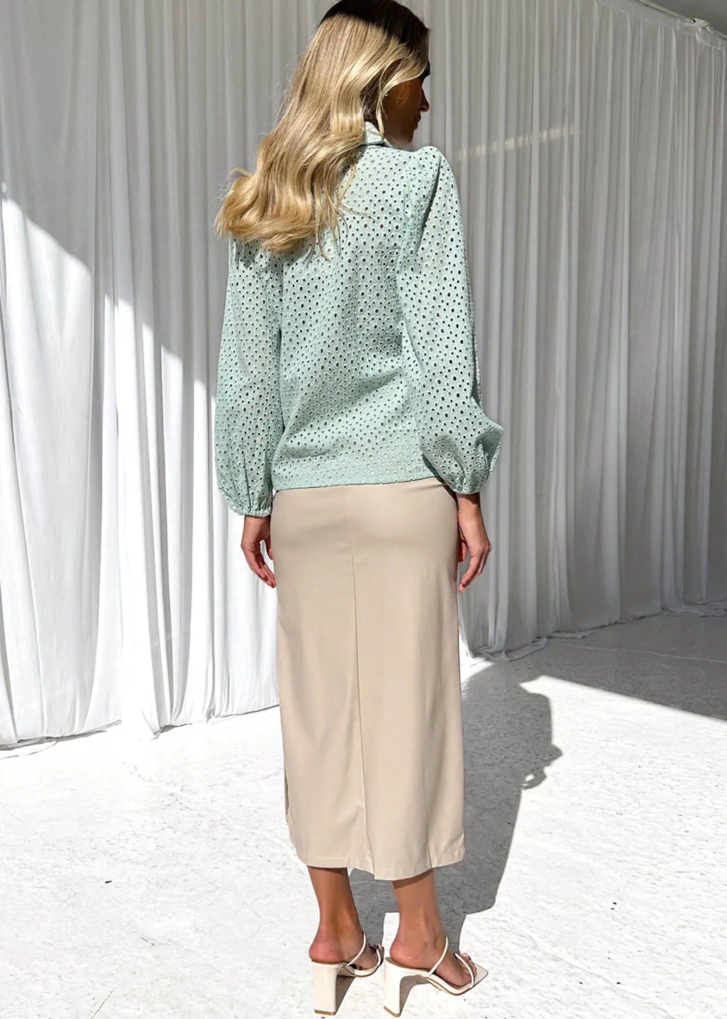 Women Gingham & Heels Blouses>Kiandra Anglaise Blouse