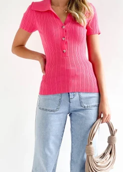 Women Gingham & Heels Knit Tops><noscript><img width=