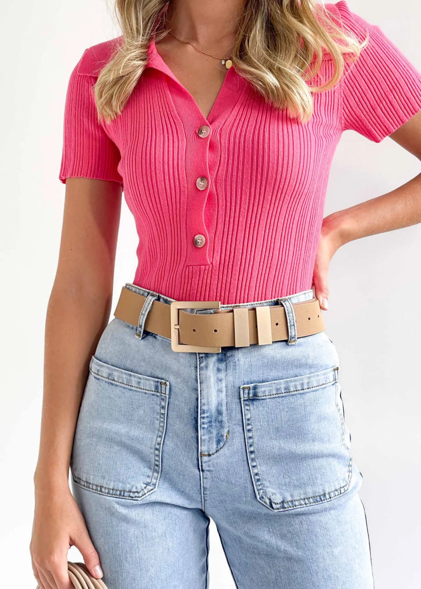 Women Gingham & Heels Basic Tops>Kiella Knit Top