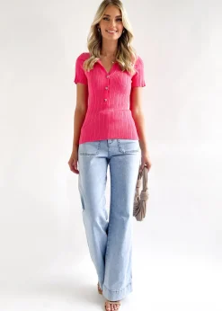 Women Gingham & Heels Basic Tops><noscript><img width=