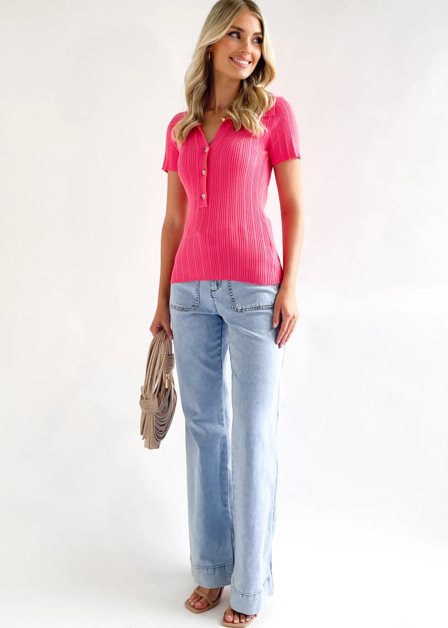 Women Gingham & Heels Basic Tops>Kiella Knit Top