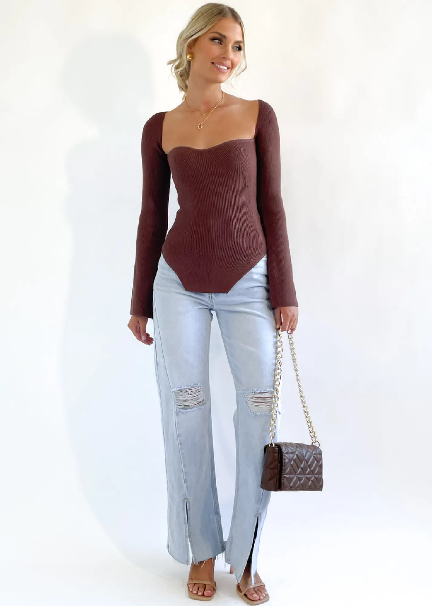 Women Gingham & Heels Knit Tops>Klarissa Knit Top