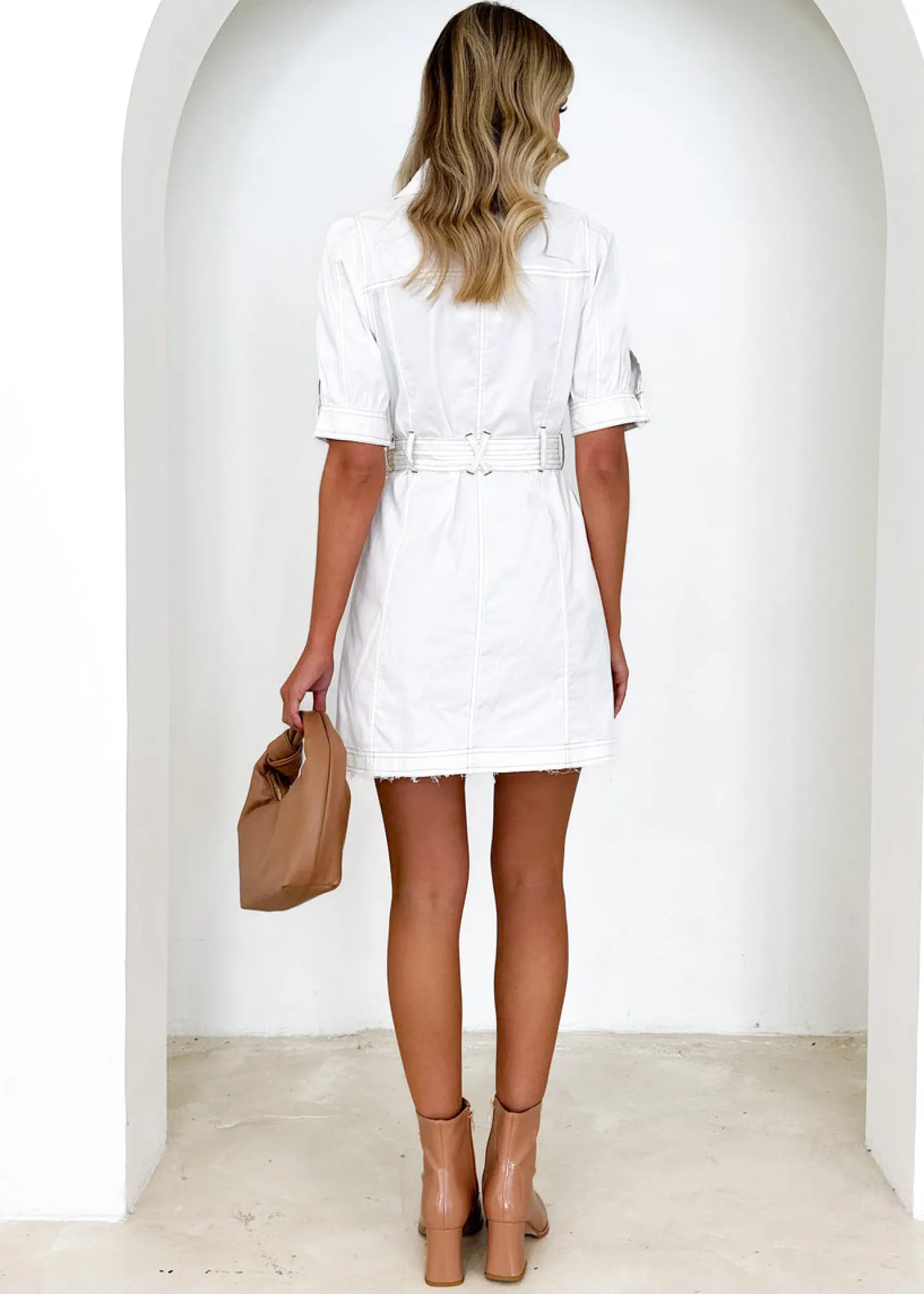 Women Gingham & Heels Short>Klemma Denim Dress