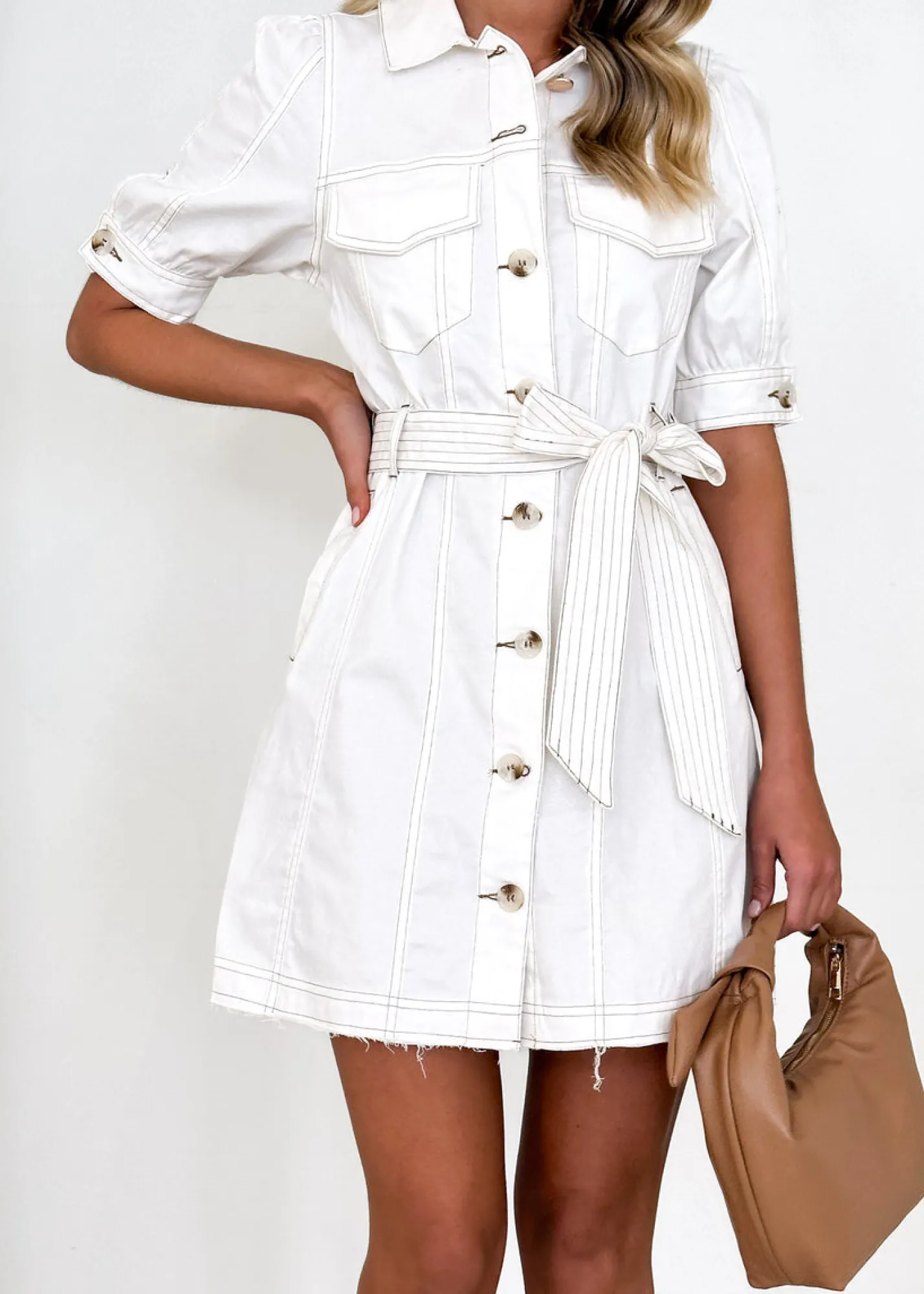 Women Gingham & Heels Short>Klemma Denim Dress