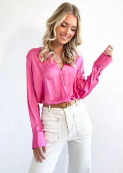 Women Gingham & Heels Blouses>Korri Crossover Blouse