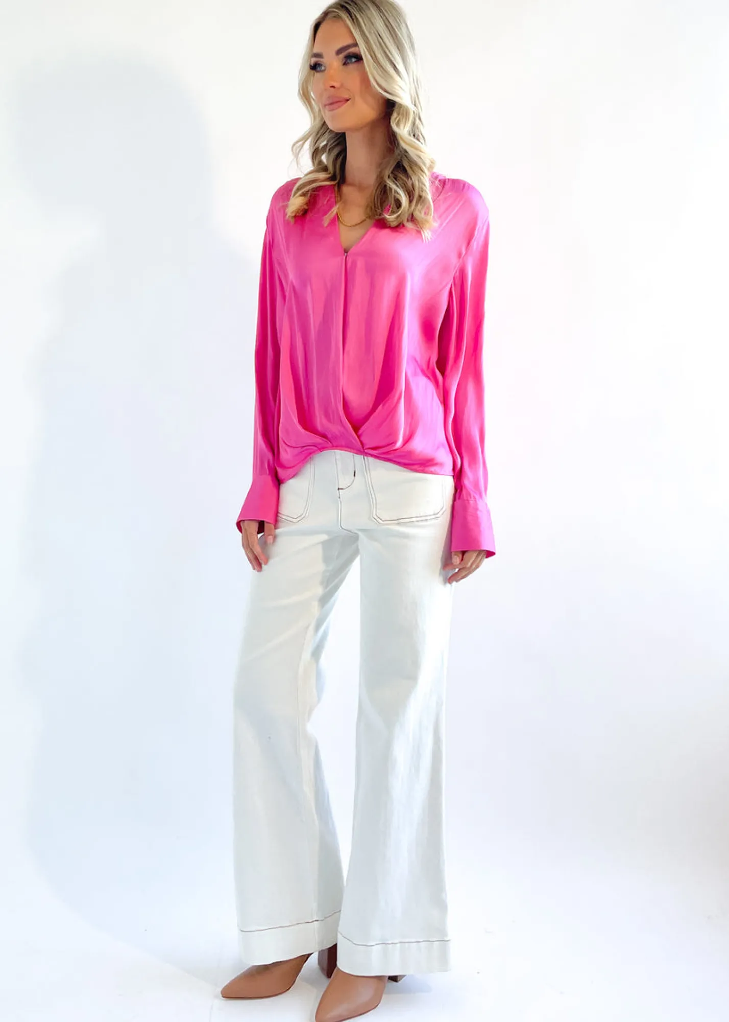 Women Gingham & Heels Blouses>Korri Crossover Blouse
