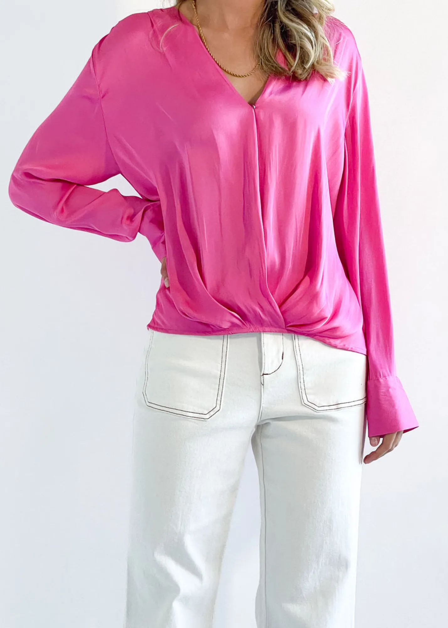 Women Gingham & Heels Blouses>Korri Crossover Blouse