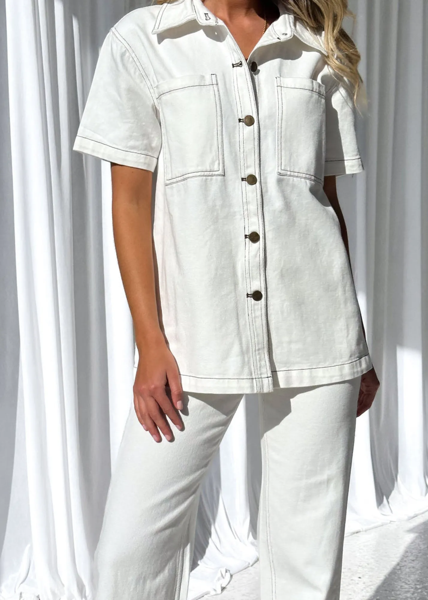 Women Gingham & Heels Sets>Krissy Denim Shirt