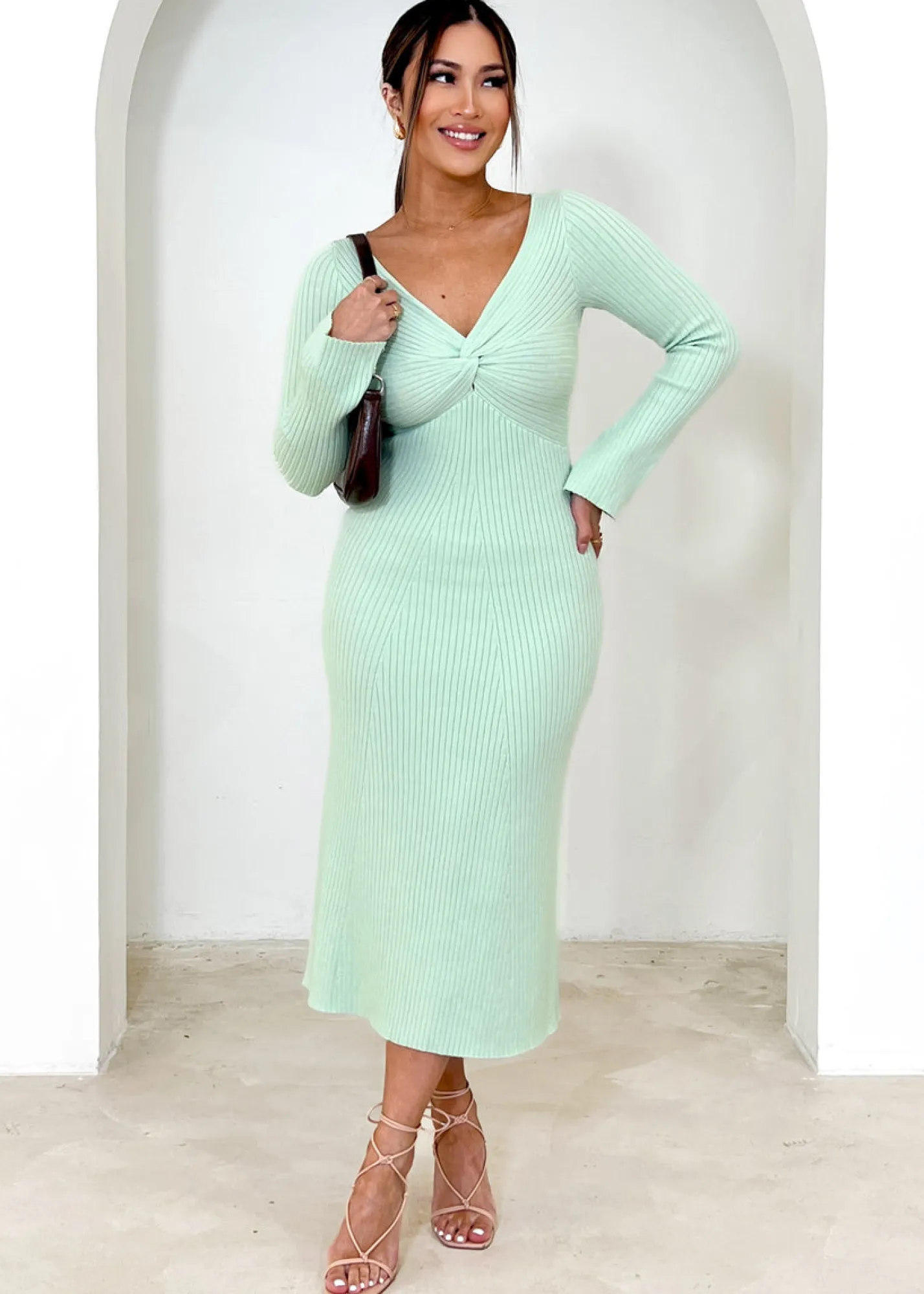 Women Gingham & Heels Knit Dresses>Kyiah Knit Midi Dress