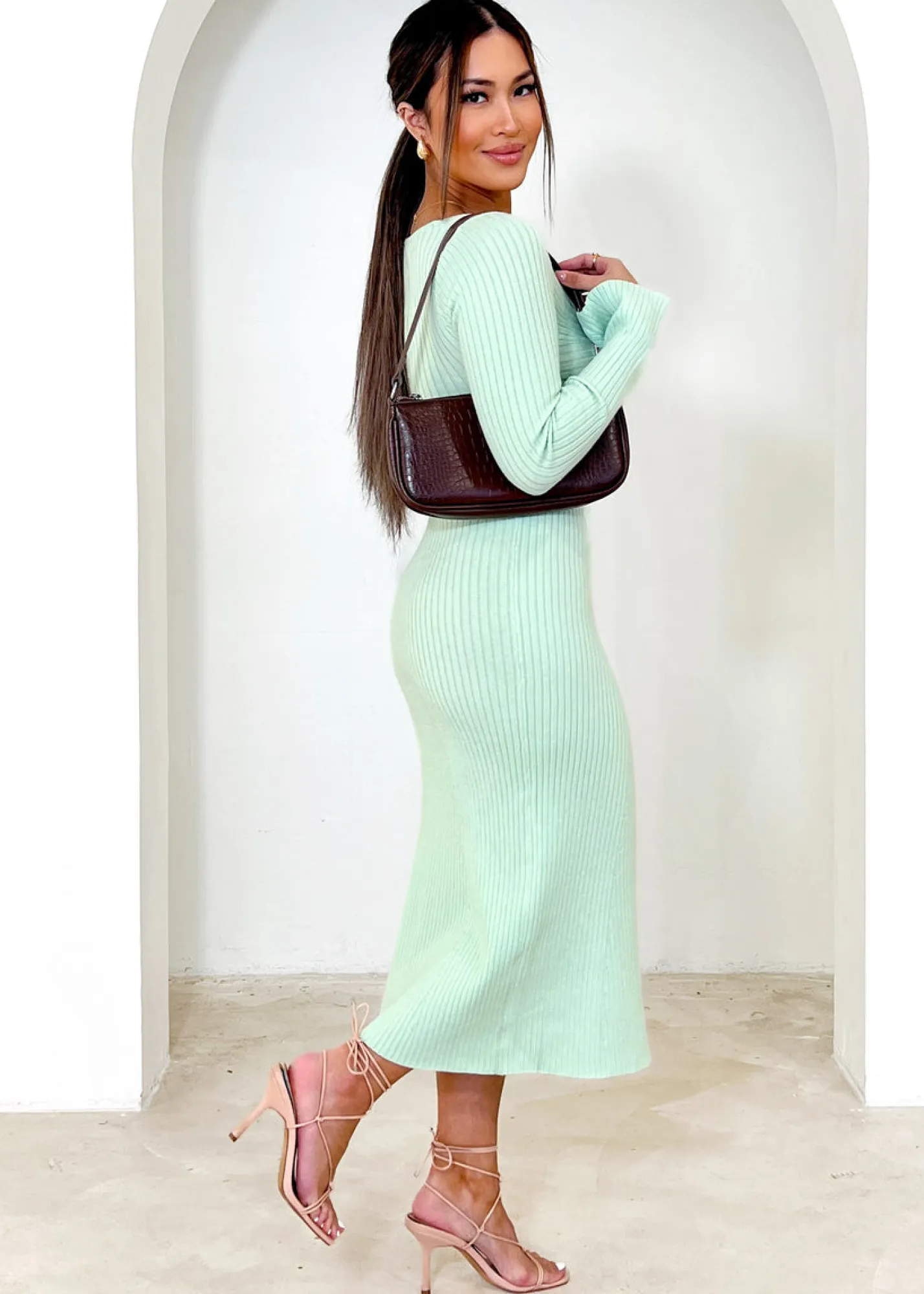 Women Gingham & Heels Knit Dresses>Kyiah Knit Midi Dress