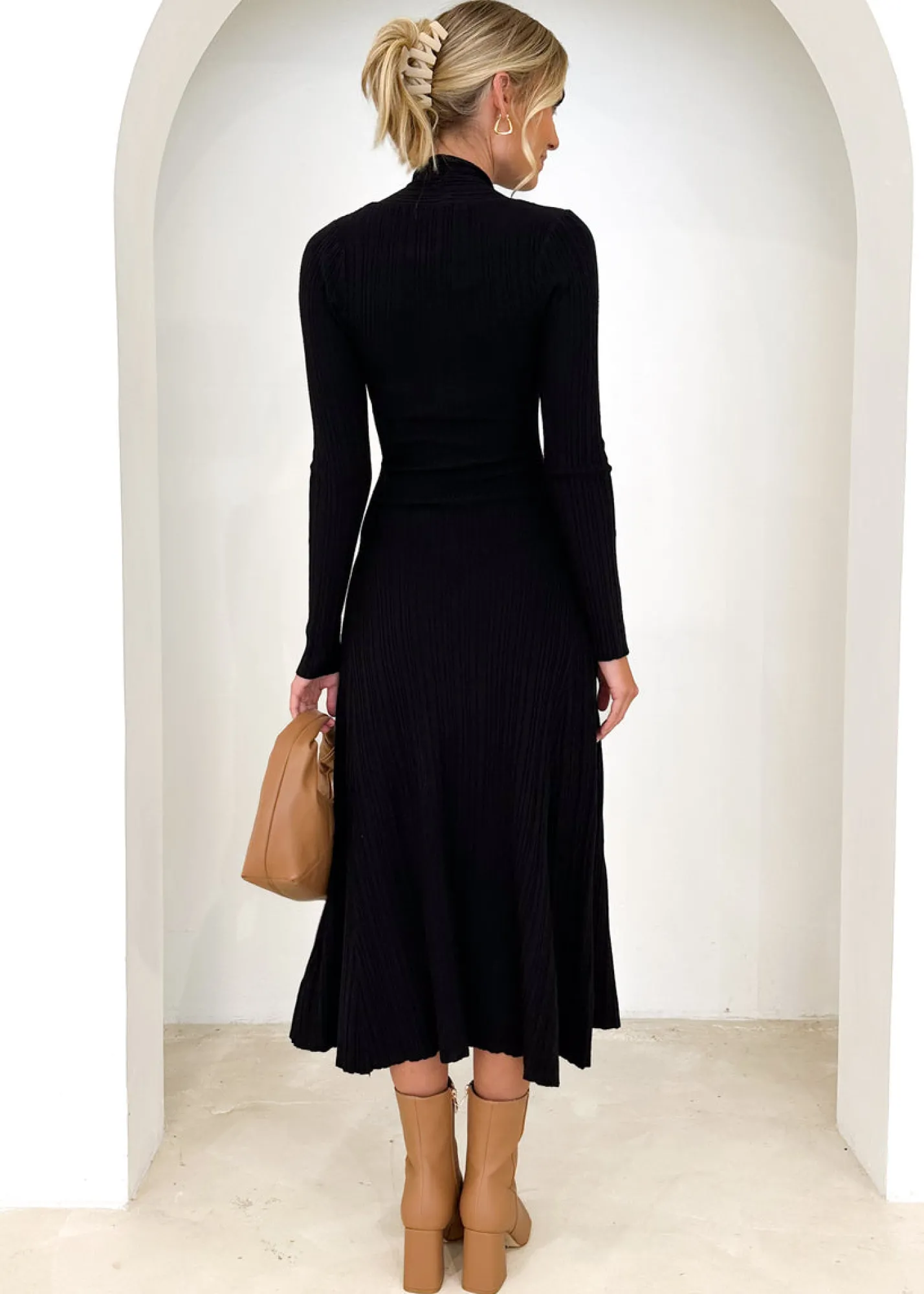 Women Gingham & Heels Knit Dresses>Lamont Knit Midi Dress