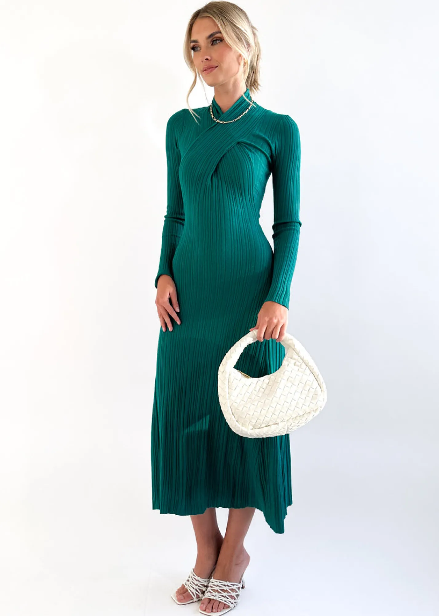 Women Gingham & Heels Knit Dresses>Lamont Knit Midi Dress