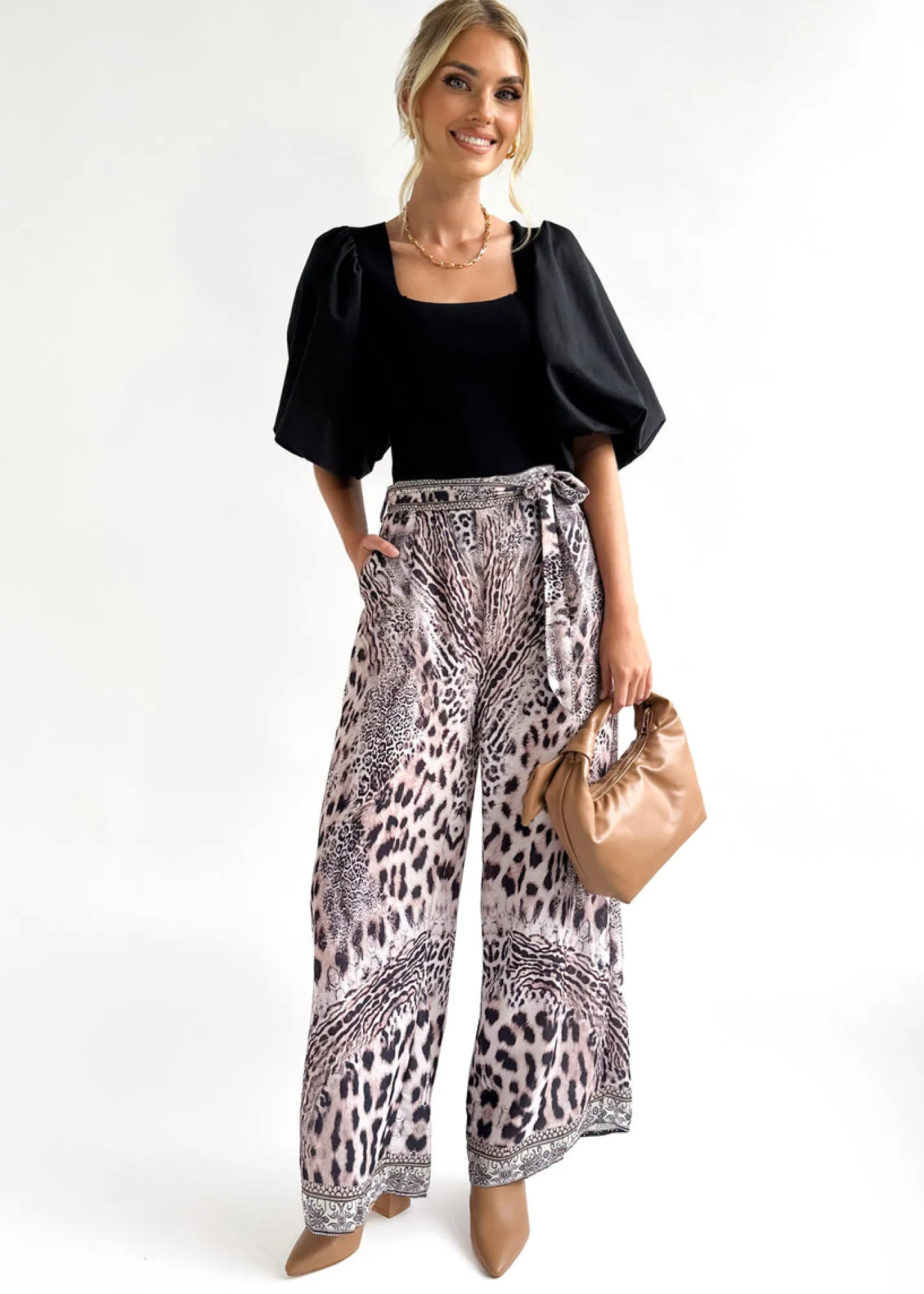 Women Gingham & Heels Pants>Larena Wide Leg Pants