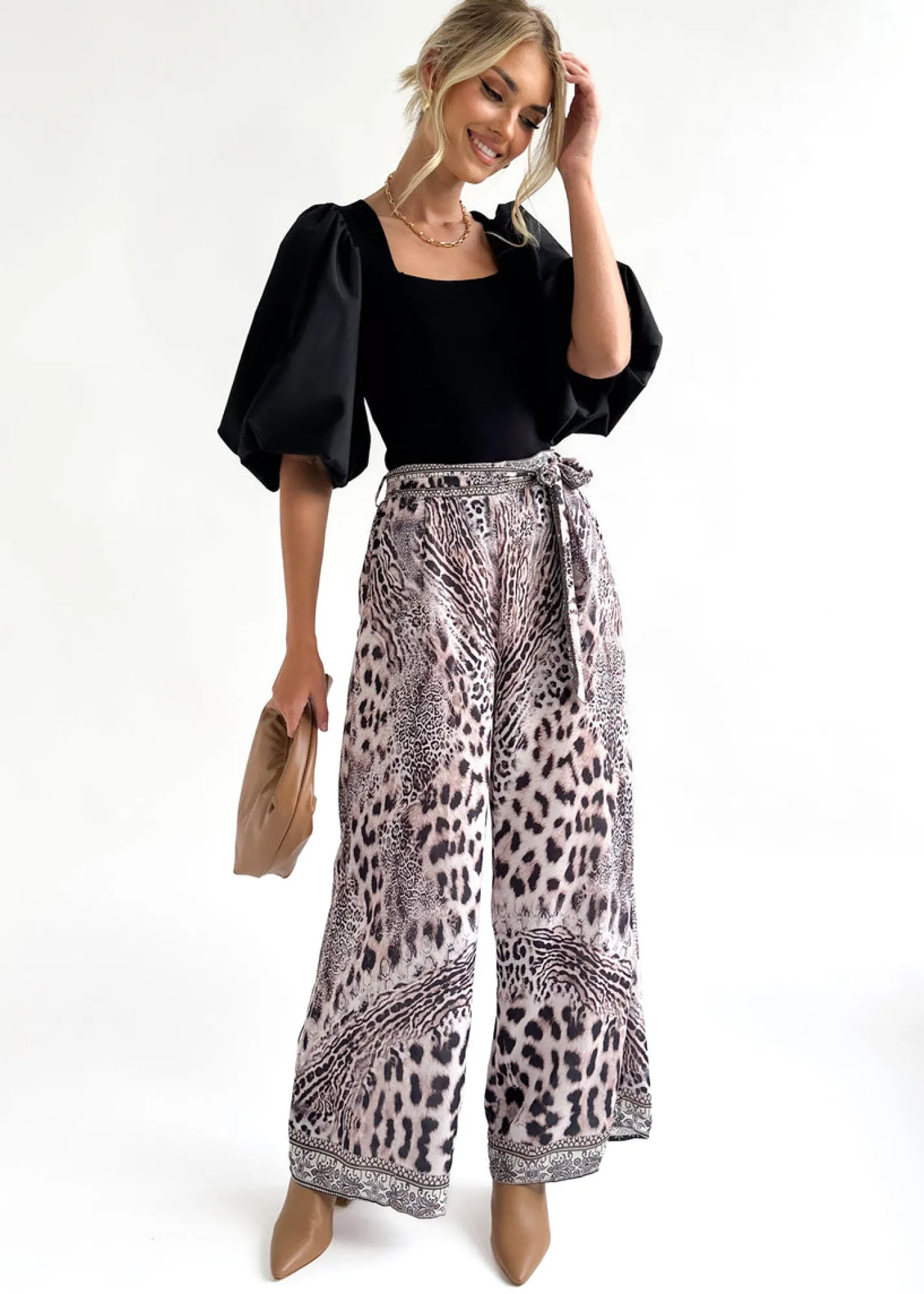 Women Gingham & Heels Pants>Larena Wide Leg Pants