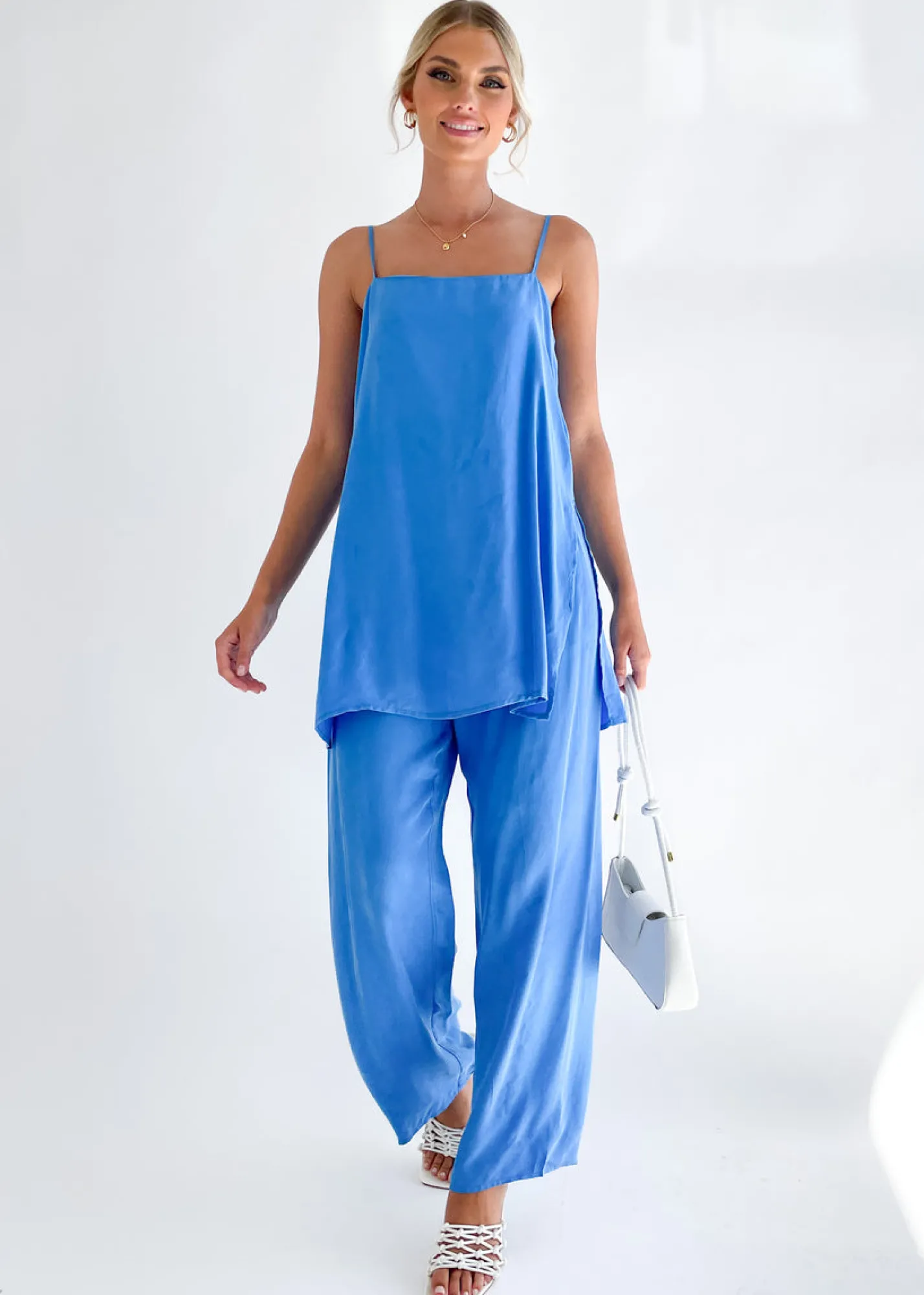 Women Gingham & Heels Sets>Leilyn Cupro Tunic Top