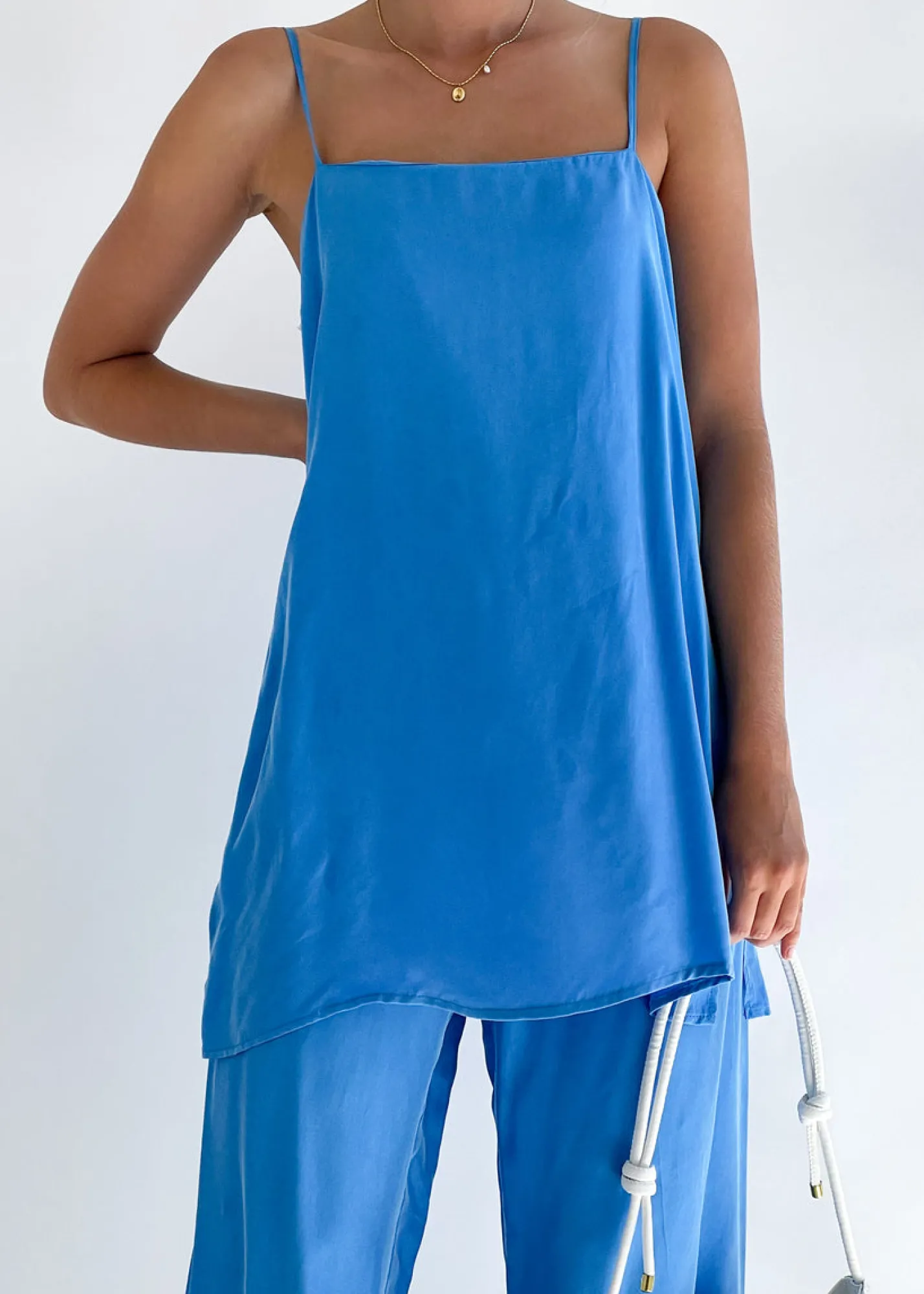 Women Gingham & Heels Sets>Leilyn Cupro Tunic Top