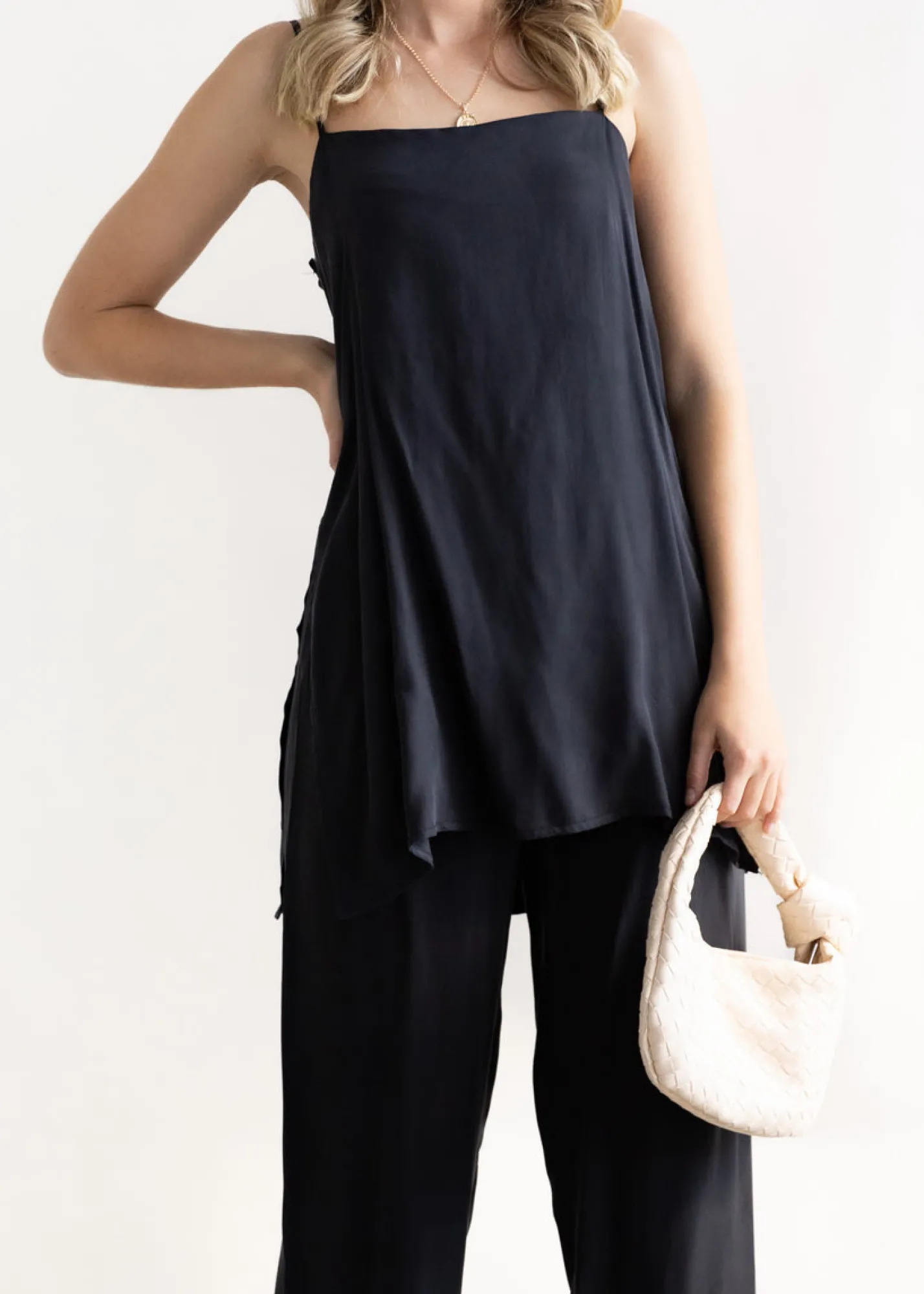 Women Gingham & Heels Sets>Leilyn Cupro Tunic Top