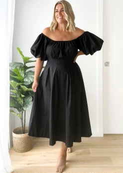 Women Gingham & Heels Maxi>Lessey Off Shoulder Maxi Dress