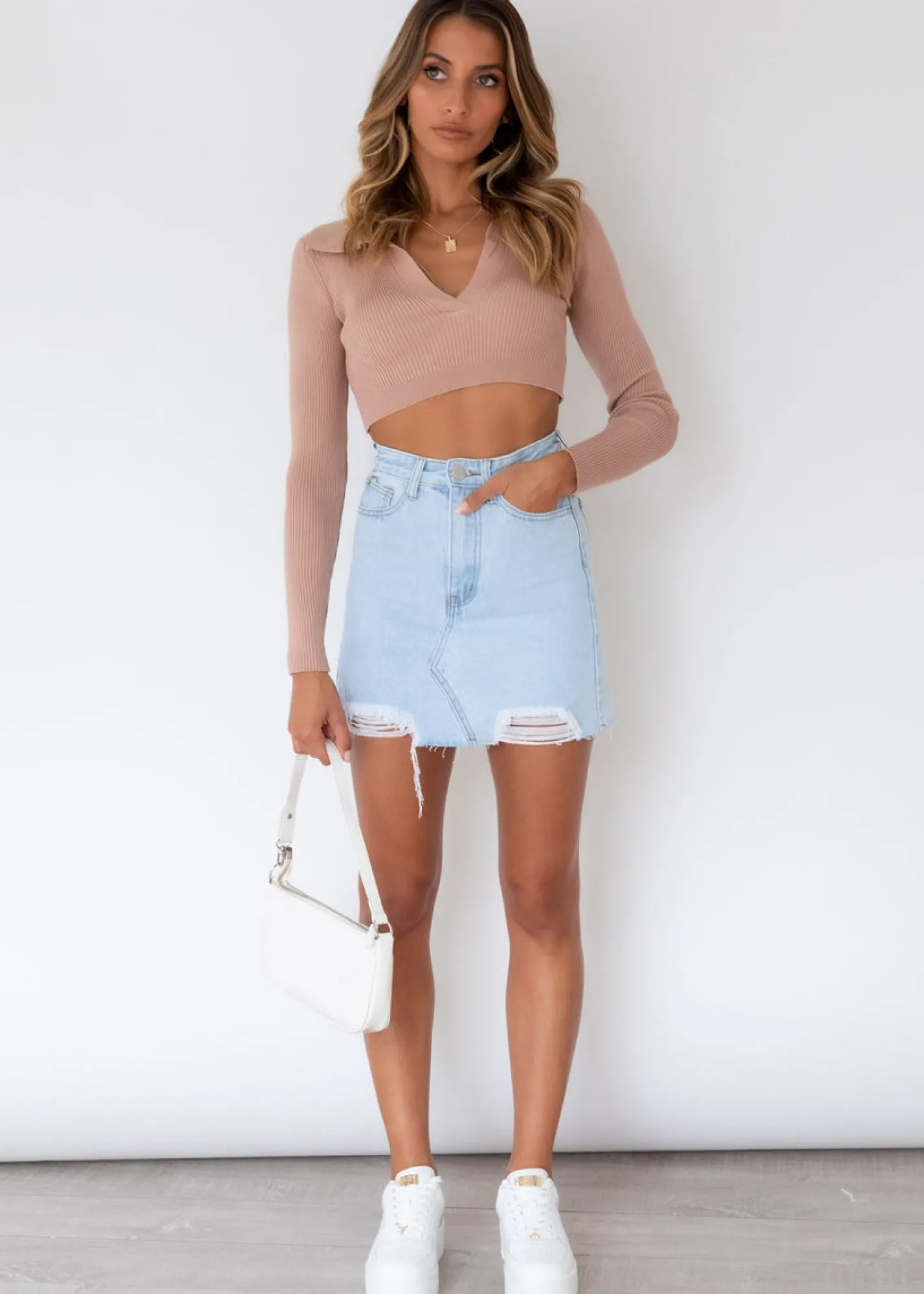 Women Gingham & Heels Crops>Lifestyle Knit Crop