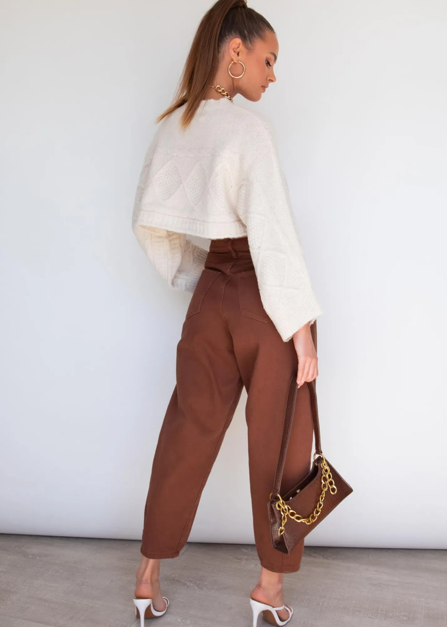 Women Gingham & Heels Crops>Lilliana Crop Sweater