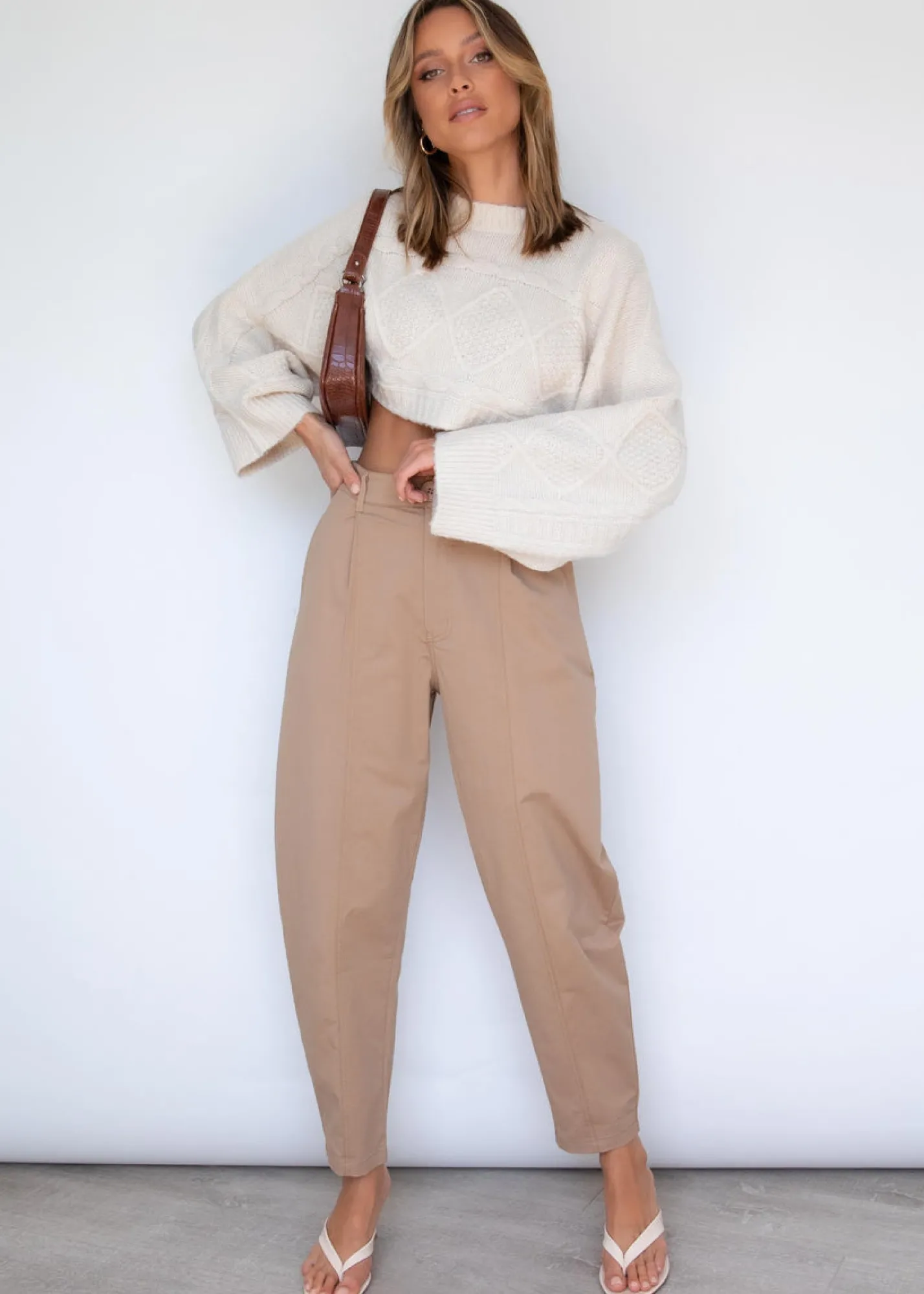 Women Gingham & Heels Crops>Lilliana Crop Sweater