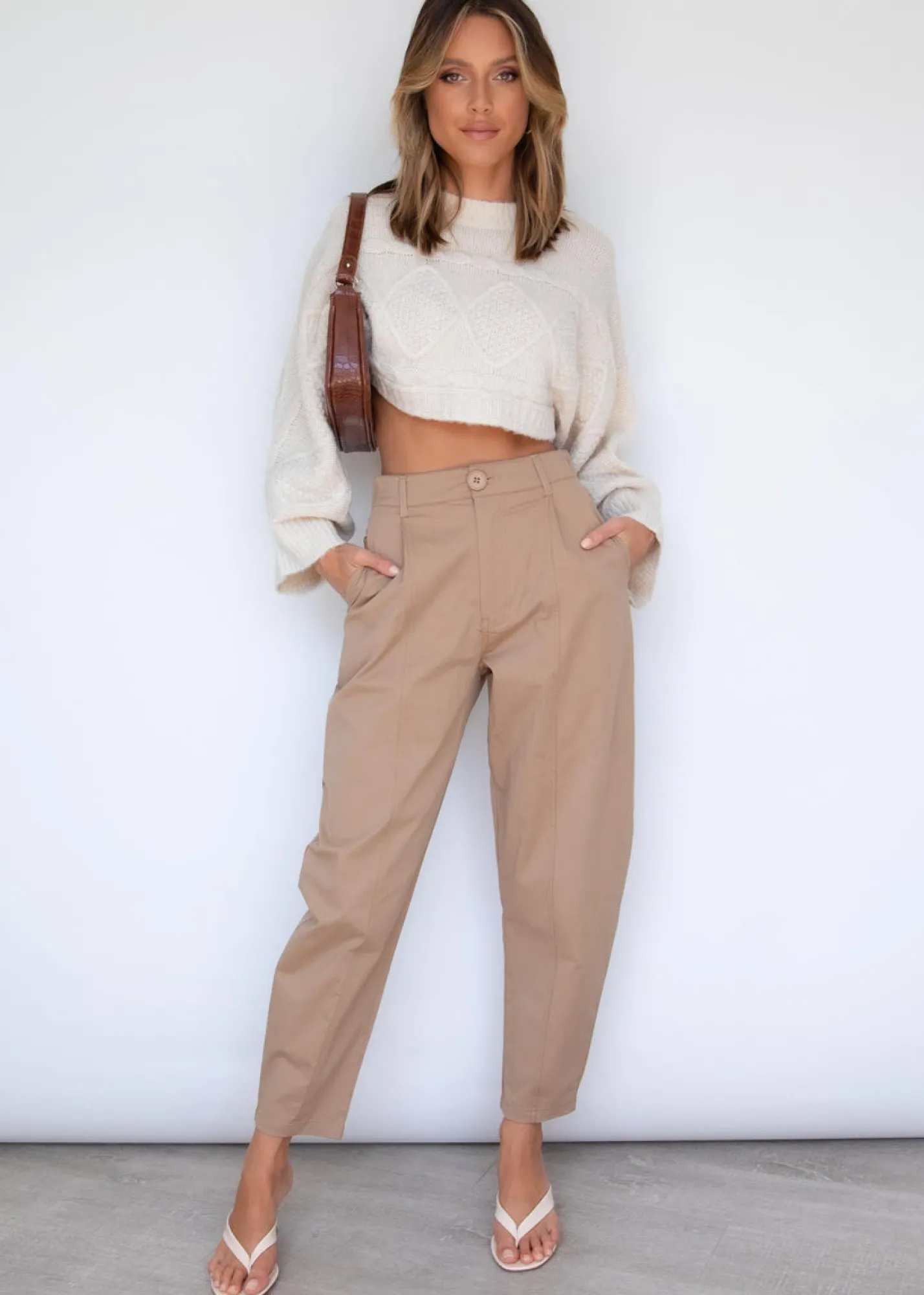 Women Gingham & Heels Crops>Lilliana Crop Sweater