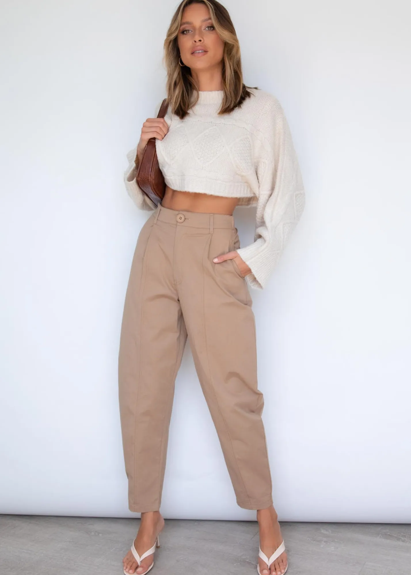 Women Gingham & Heels Crops>Lilliana Crop Sweater