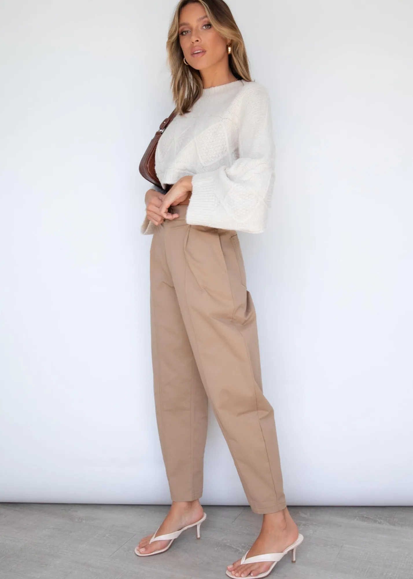 Women Gingham & Heels Crops>Lilliana Crop Sweater