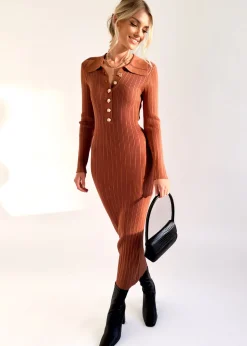 Women Gingham & Heels Knit Dresses>Linnie Knit Midi Dress