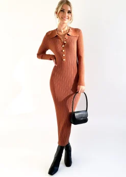 Women Gingham & Heels Knit Dresses>Linnie Knit Midi Dress