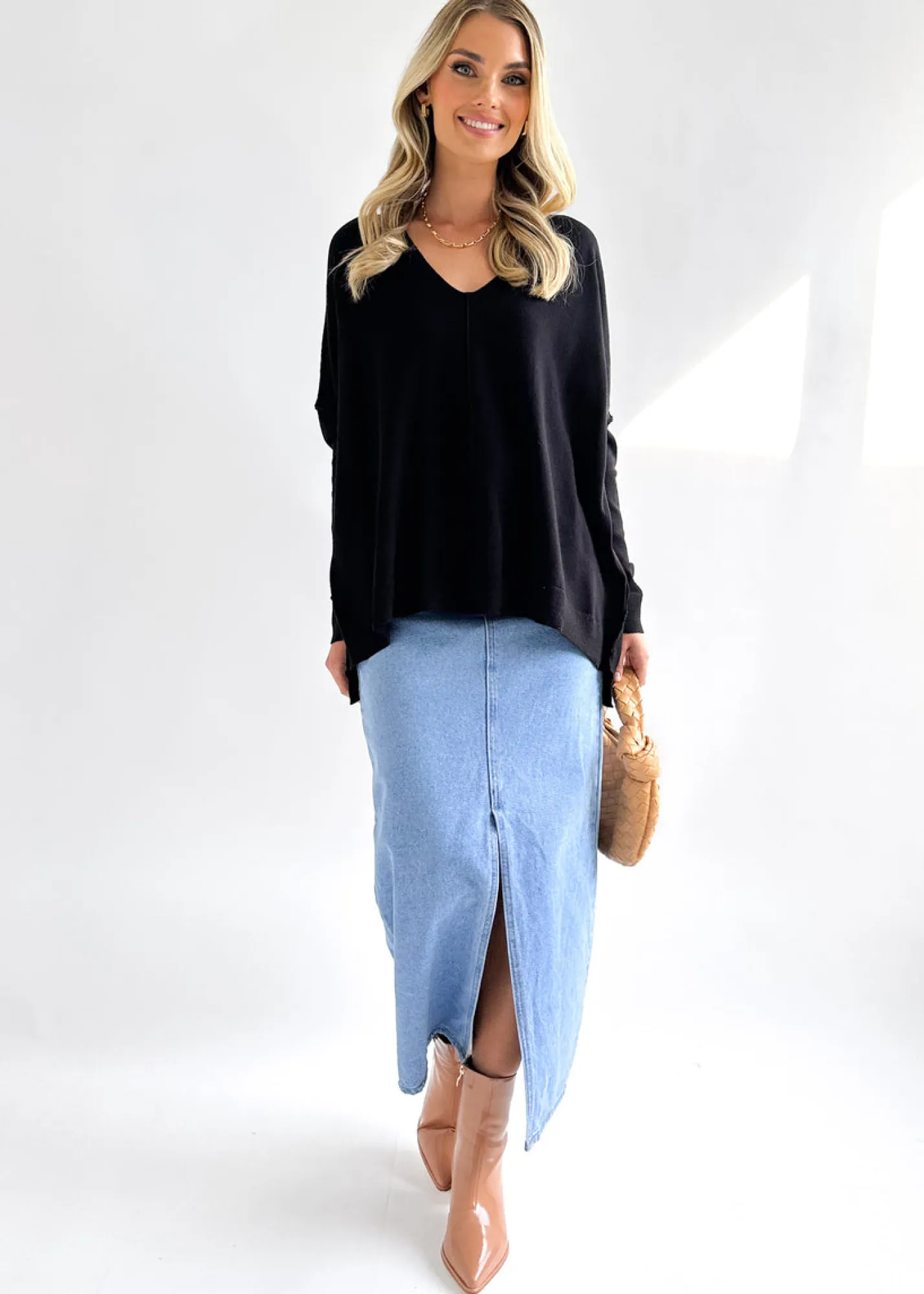 Women Gingham & Heels Basic Tops>Liotta Knit Top
